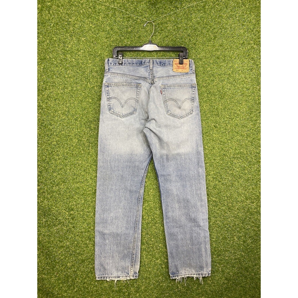 Levis 505 Jeans Mens 33x30 Regular Fit Straight Leg Medium Wash Workwear
